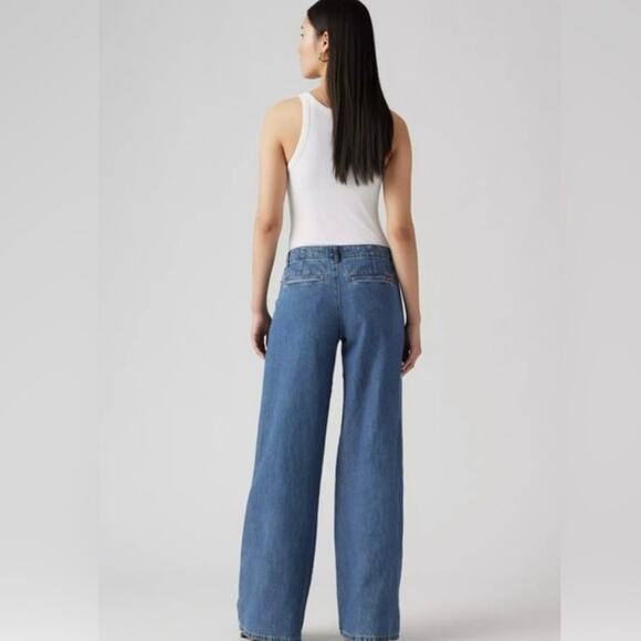 Levis Premium XL Size 33 Chino Womens Trouser Jeans Big Yikes Medium Wash - Picture 2 of 8